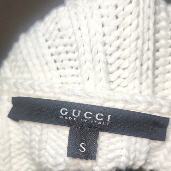 Gucci Cream Chunky Rib Knit Overlap Detail Cardigan S - Picture 6 of 12